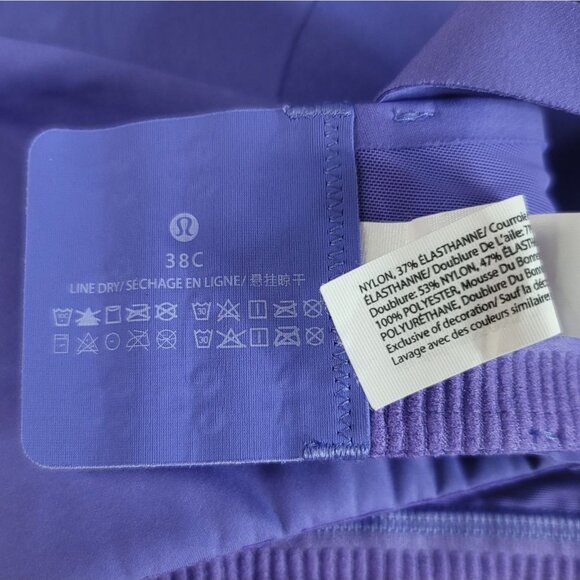 Lululemon AirSupport Bra Purple 38C Lavender Fog Indigo Charged Full Coverage - Picture 11 of 13